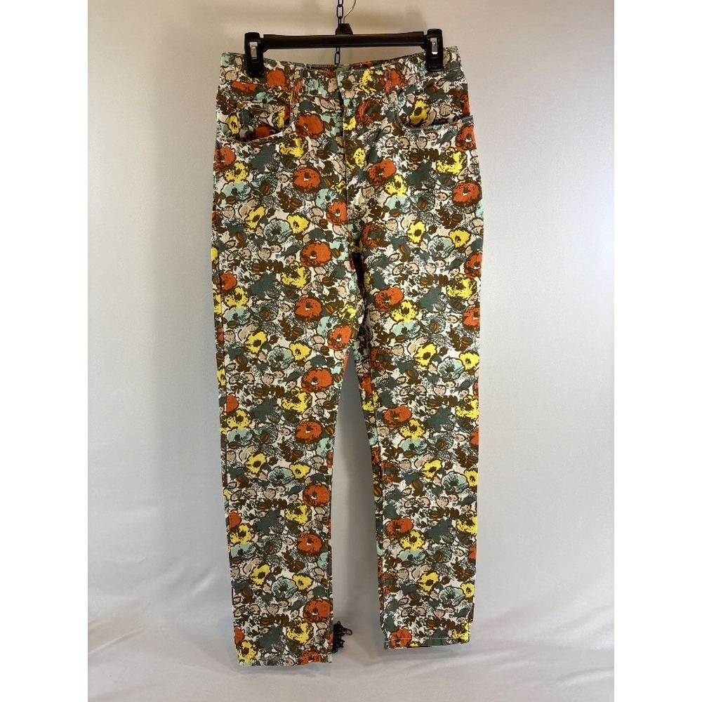 Issey Miyake Merci Beaucoup, Floral Linen Blend Slim Pants Japan Sz 1 (US S)